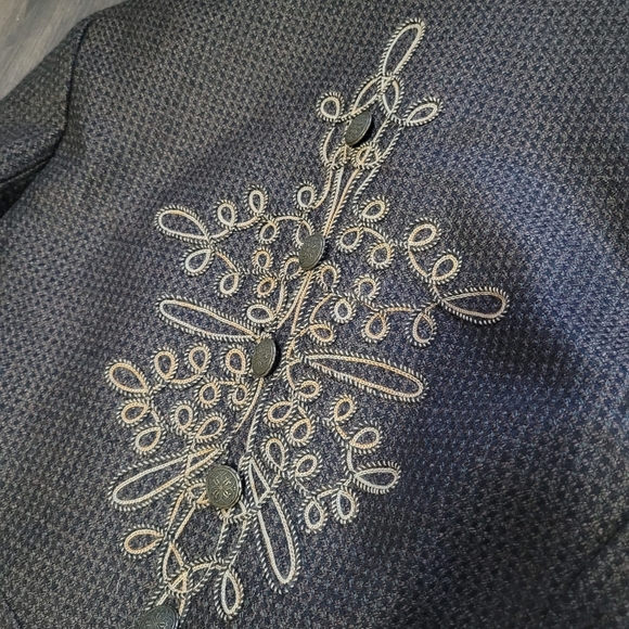 Double D Ranch Embroidered Long Sleeve Duster Coat Size 4 Western Button Pockets - Picture 6 of 7